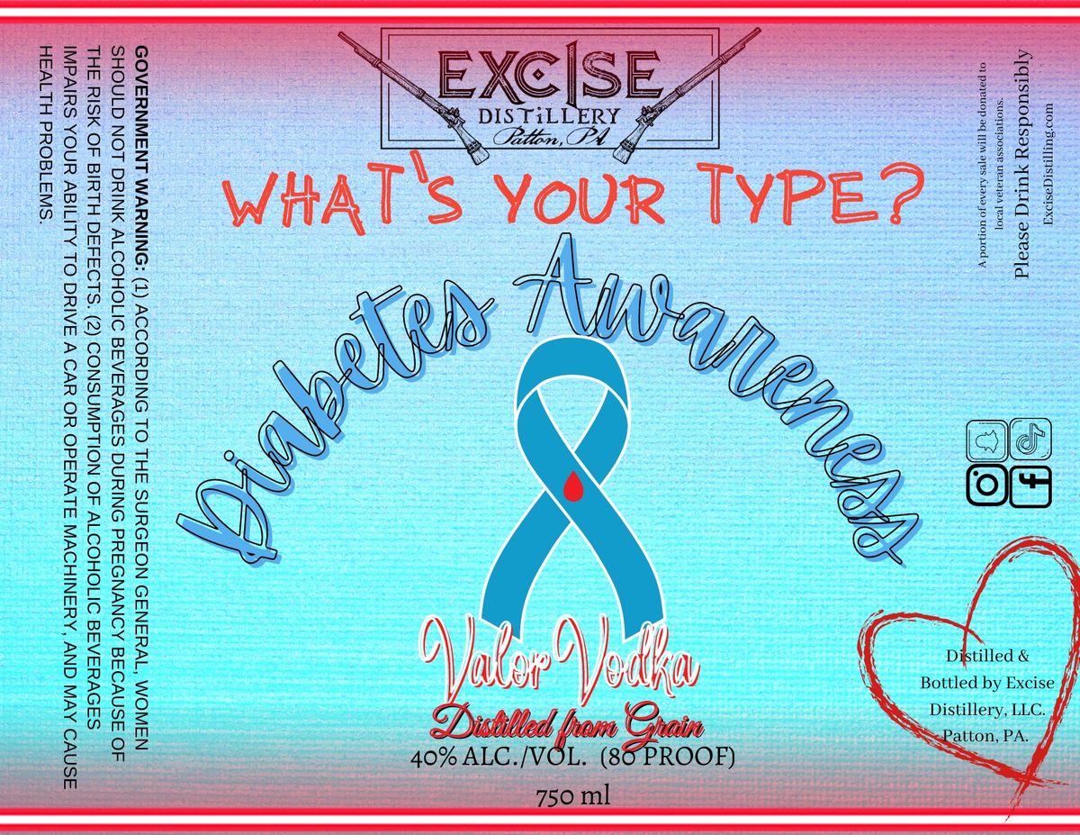 Diabetes Awareness Valor Vodka